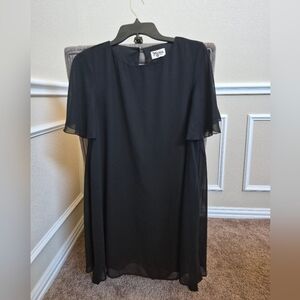 Show Me Your MuMu Black Mini Dress with Sheer Flutter Sleeves